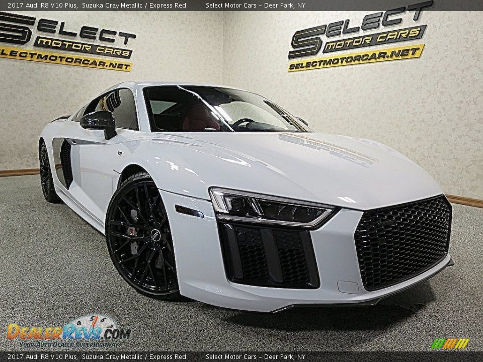 2017 Audi R8 V10 Plus Suzuka Gray Metallic / Express Red Photo #16