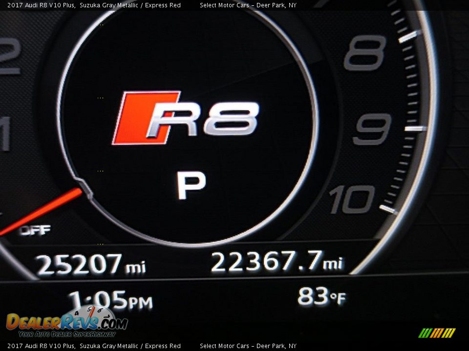 2017 Audi R8 V10 Plus Suzuka Gray Metallic / Express Red Photo #27