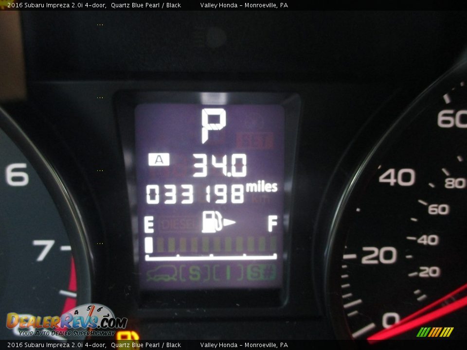 2016 Subaru Impreza 2.0i 4-door Quartz Blue Pearl / Black Photo #20