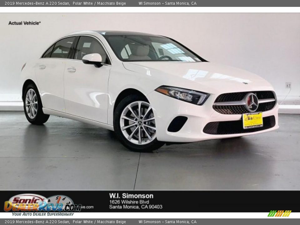 2019 Mercedes-Benz A 220 Sedan Polar White / Macchiato Beige Photo #1