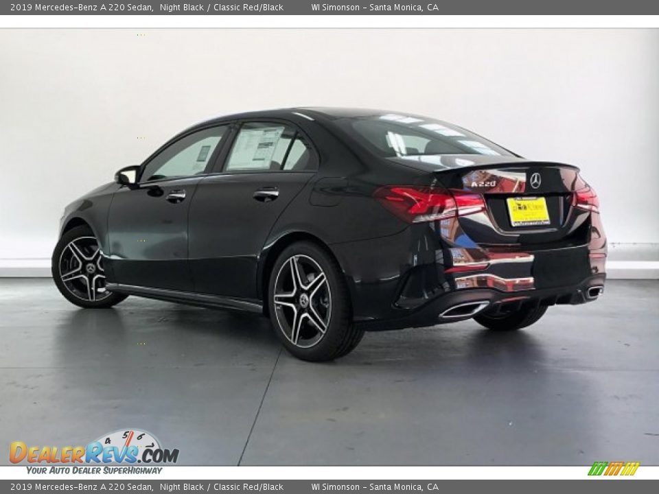 2019 Mercedes-Benz A 220 Sedan Night Black / Classic Red/Black Photo #2