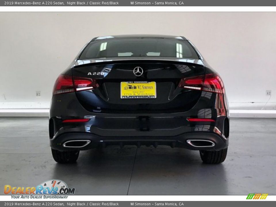 2019 Mercedes-Benz A 220 Sedan Night Black / Classic Red/Black Photo #3