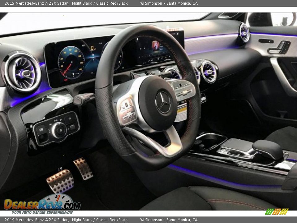 2019 Mercedes-Benz A 220 Sedan Night Black / Classic Red/Black Photo #4