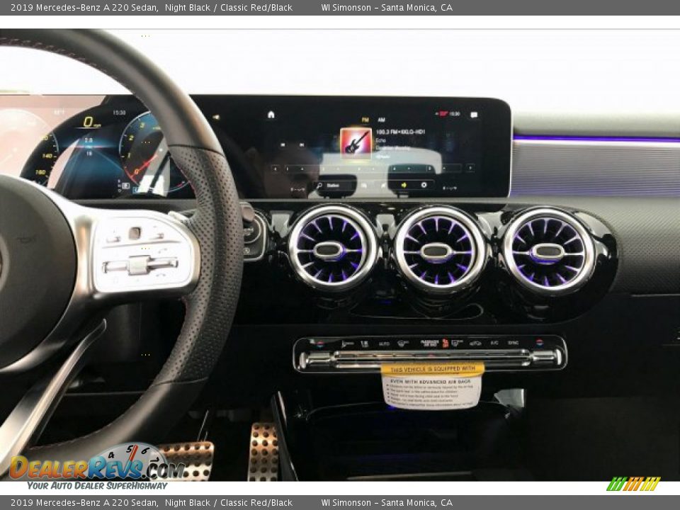 2019 Mercedes-Benz A 220 Sedan Night Black / Classic Red/Black Photo #6