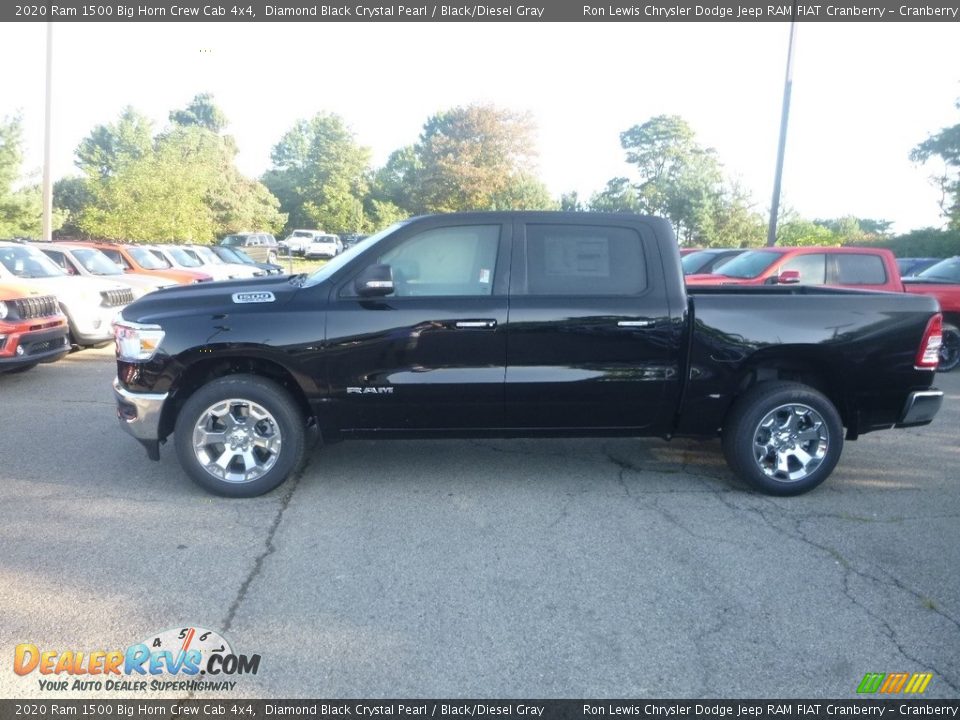 2020 Ram 1500 Big Horn Crew Cab 4x4 Diamond Black Crystal Pearl / Black/Diesel Gray Photo #2