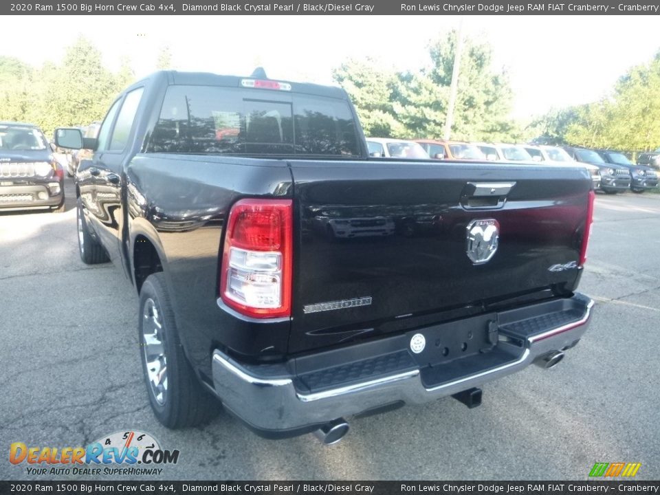 2020 Ram 1500 Big Horn Crew Cab 4x4 Diamond Black Crystal Pearl / Black/Diesel Gray Photo #3