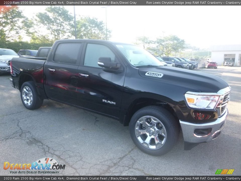 2020 Ram 1500 Big Horn Crew Cab 4x4 Diamond Black Crystal Pearl / Black/Diesel Gray Photo #7