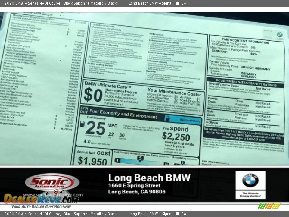 2020 BMW 4 Series 440i Coupe Black Sapphire Metallic / Black Photo #10