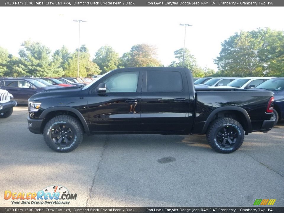 2020 Ram 1500 Rebel Crew Cab 4x4 Diamond Black Crystal Pearl / Black Photo #2