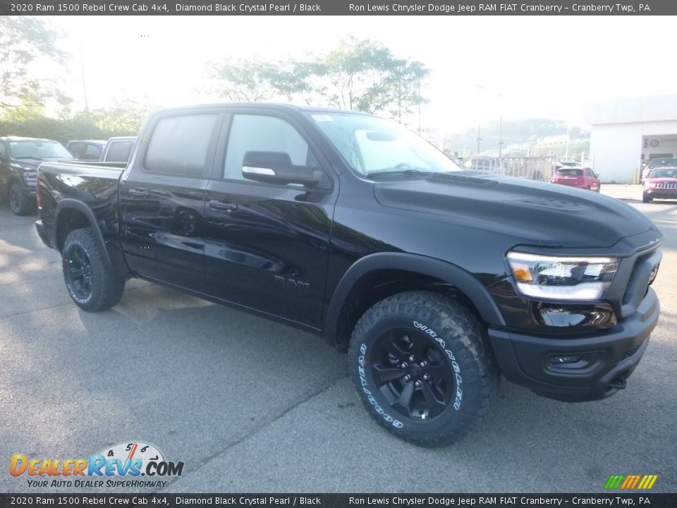 2020 Ram 1500 Rebel Crew Cab 4x4 Diamond Black Crystal Pearl / Black Photo #7