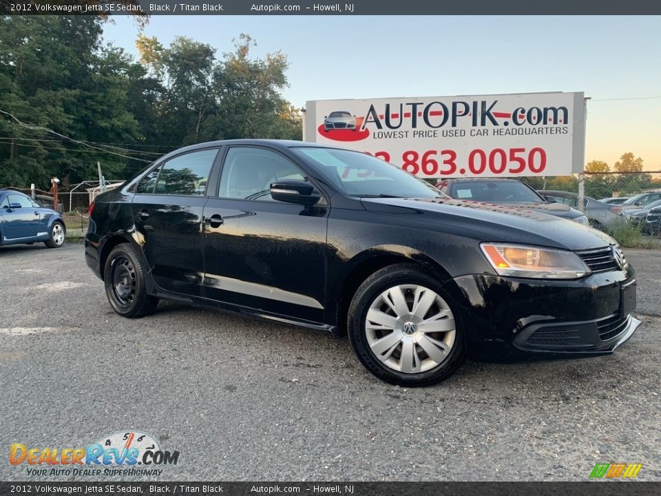 2012 Volkswagen Jetta SE Sedan Black / Titan Black Photo #1