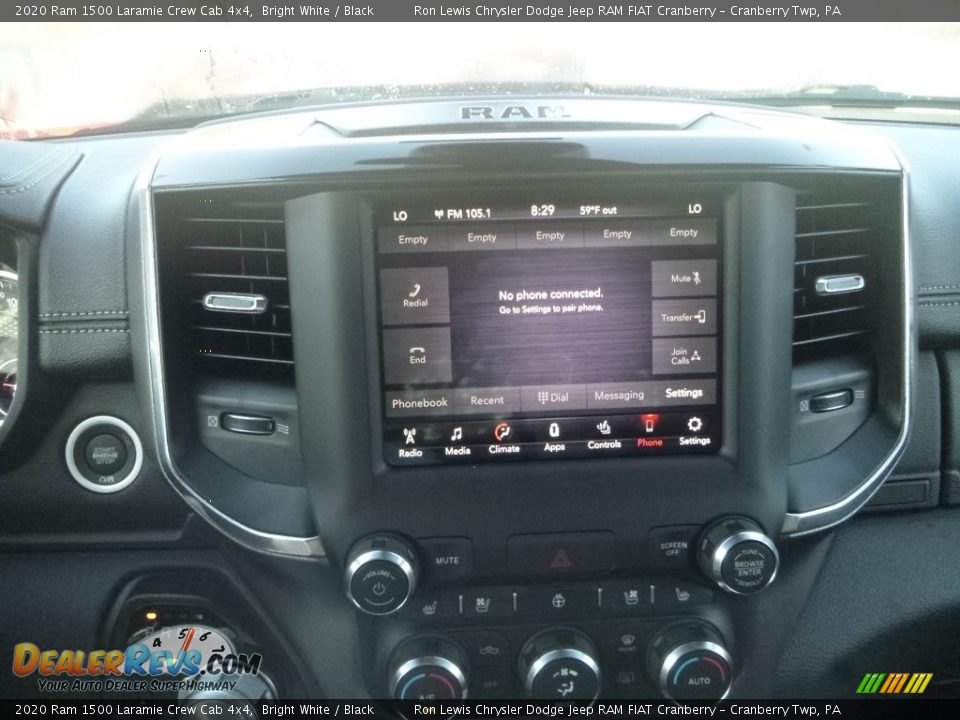 2020 Ram 1500 Laramie Crew Cab 4x4 Bright White / Black Photo #16
