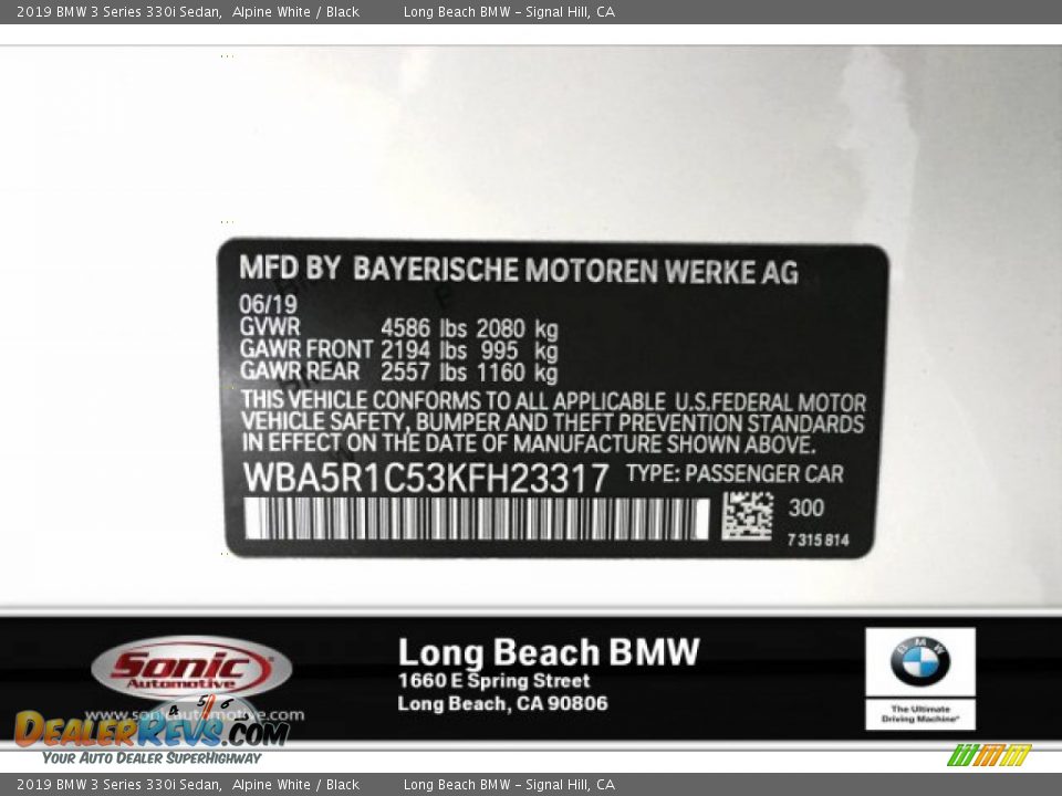 2019 BMW 3 Series 330i Sedan Alpine White / Black Photo #11