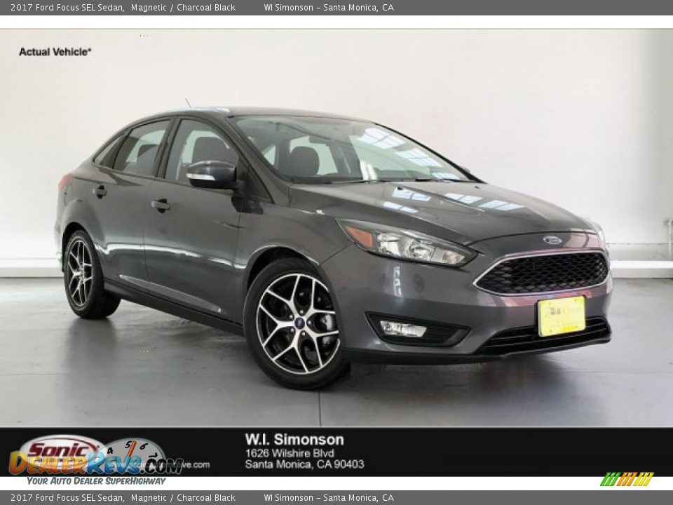 2017 Ford Focus SEL Sedan Magnetic / Charcoal Black Photo #1