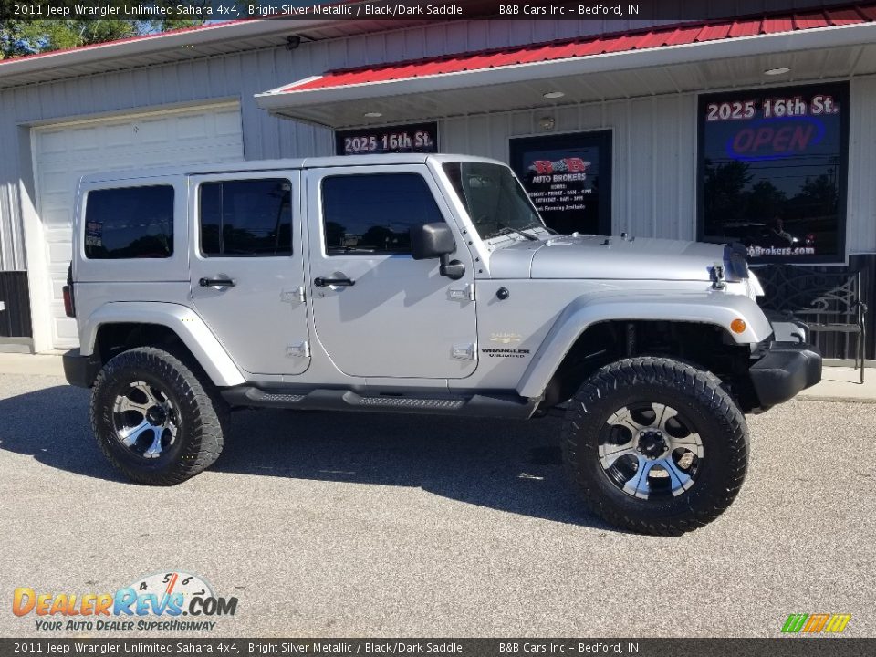 2011 Jeep Wrangler Unlimited Sahara 4x4 Bright Silver Metallic / Black/Dark Saddle Photo #1