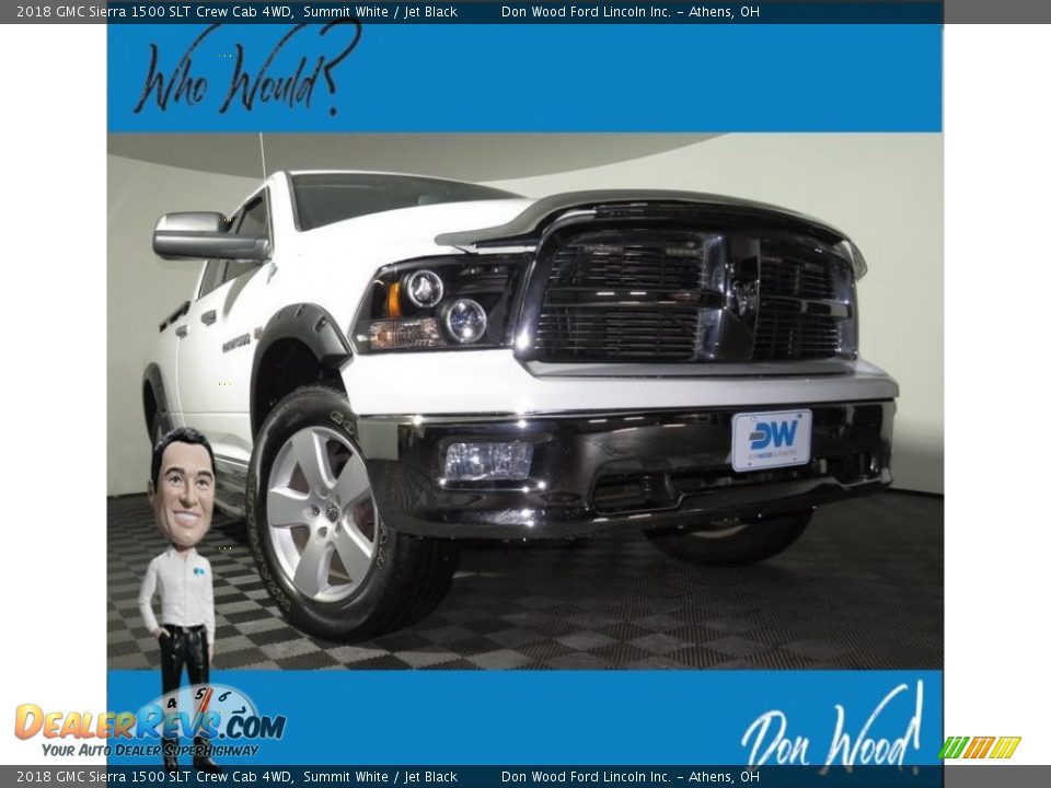 2018 GMC Sierra 1500 SLT Crew Cab 4WD Summit White / Jet Black Photo #1
