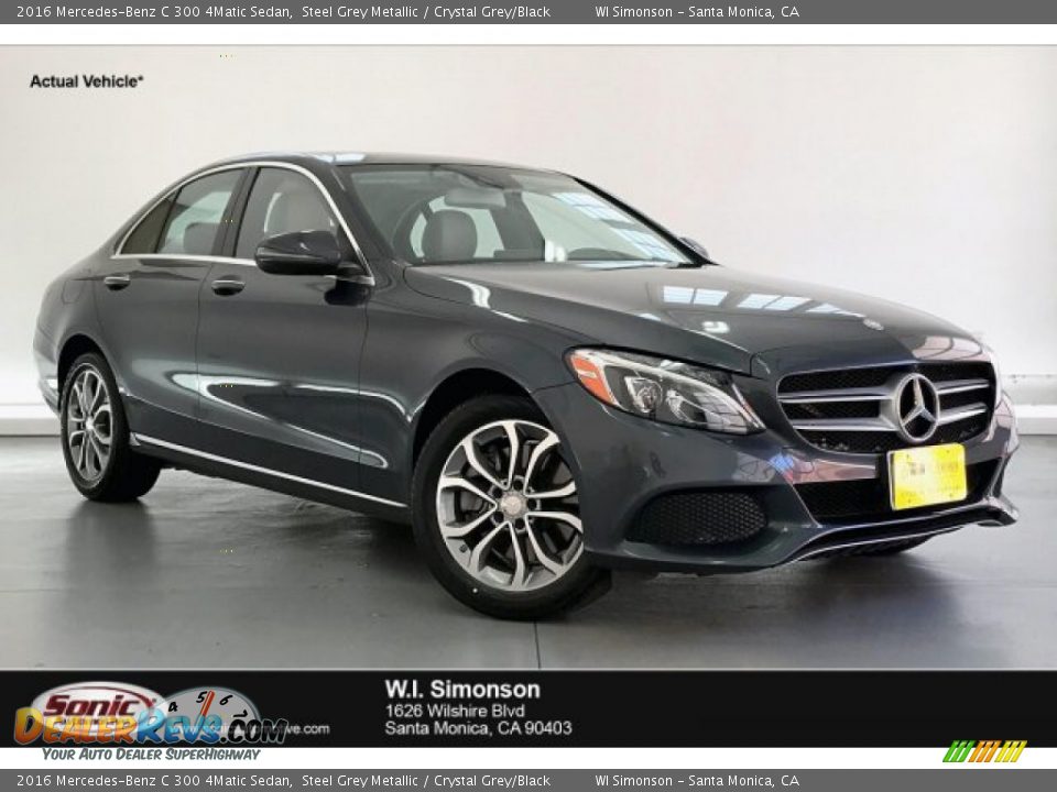 2016 Mercedes-Benz C 300 4Matic Sedan Steel Grey Metallic / Crystal Grey/Black Photo #1