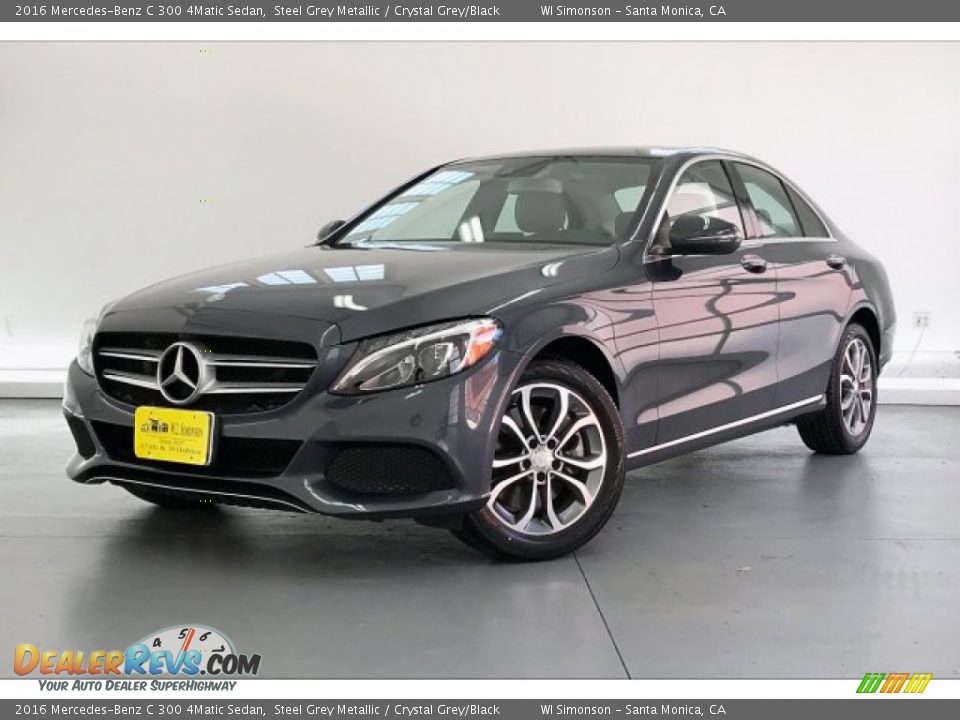 2016 Mercedes-Benz C 300 4Matic Sedan Steel Grey Metallic / Crystal Grey/Black Photo #12