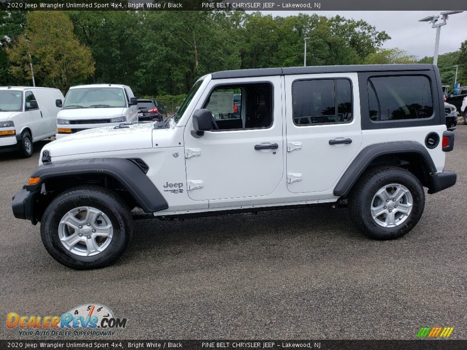 2020 Jeep Wrangler Unlimited Sport 4x4 Bright White / Black Photo #3