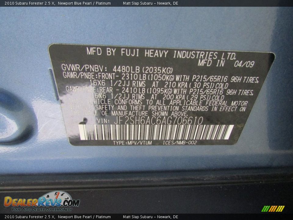 2010 Subaru Forester 2.5 X Newport Blue Pearl / Platinum Photo #30