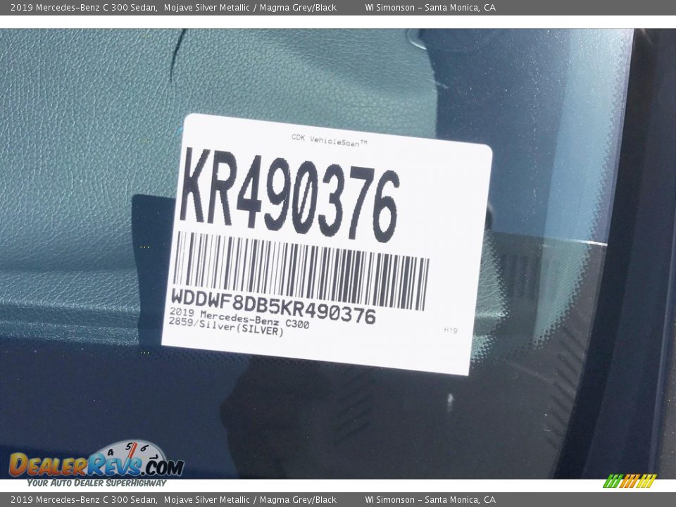 2019 Mercedes-Benz C 300 Sedan Mojave Silver Metallic / Magma Grey/Black Photo #12