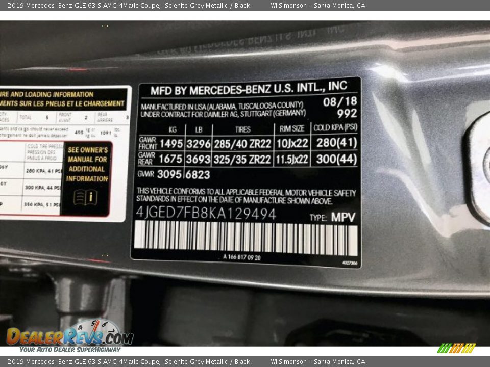 2019 Mercedes-Benz GLE 63 S AMG 4Matic Coupe Selenite Grey Metallic / Black Photo #11