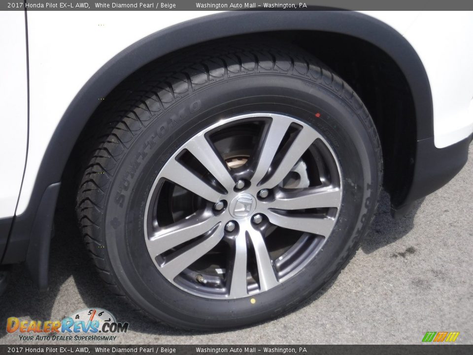 2017 Honda Pilot EX-L AWD White Diamond Pearl / Beige Photo #3