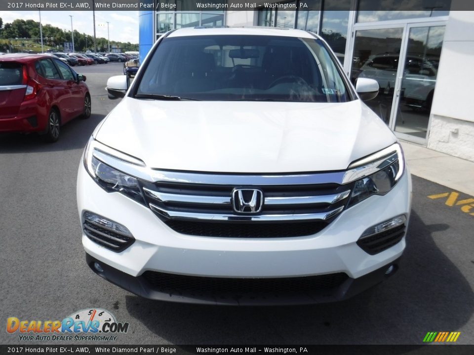 2017 Honda Pilot EX-L AWD White Diamond Pearl / Beige Photo #6