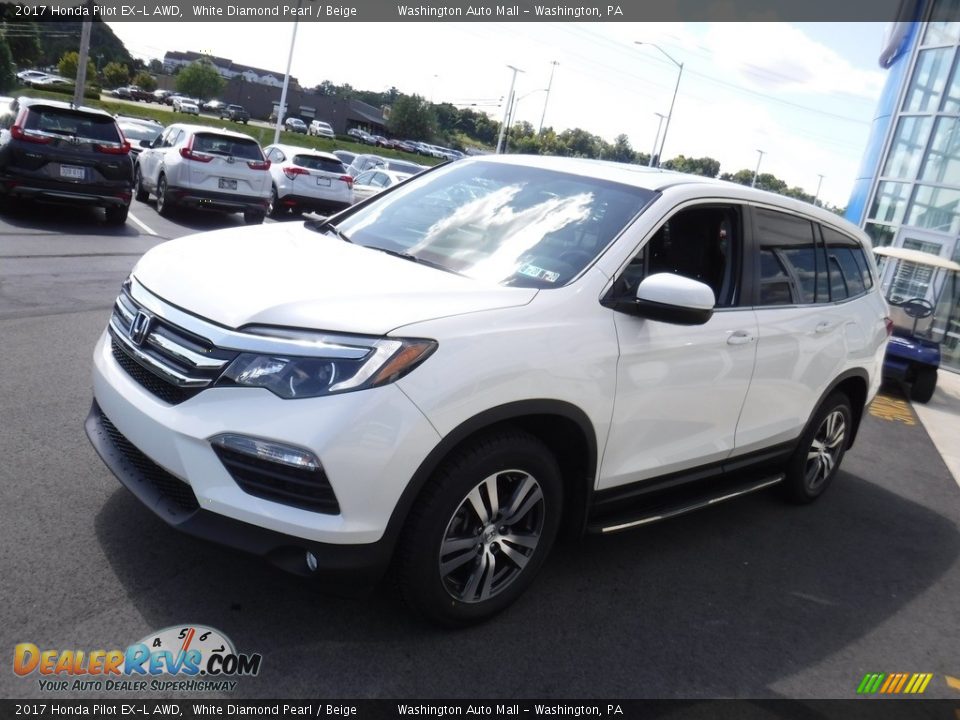 2017 Honda Pilot EX-L AWD White Diamond Pearl / Beige Photo #7