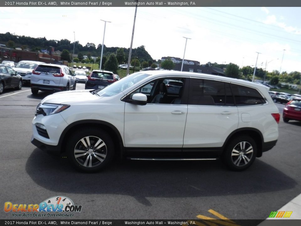 2017 Honda Pilot EX-L AWD White Diamond Pearl / Beige Photo #8