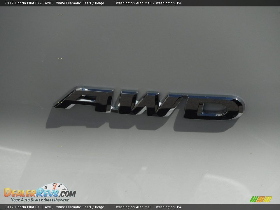 2017 Honda Pilot EX-L AWD White Diamond Pearl / Beige Photo #12