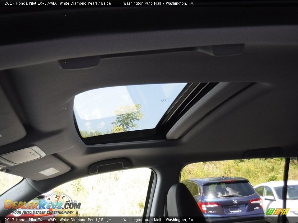 2017 Honda Pilot EX-L AWD White Diamond Pearl / Beige Photo #13