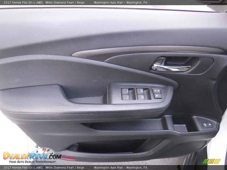 2017 Honda Pilot EX-L AWD White Diamond Pearl / Beige Photo #14