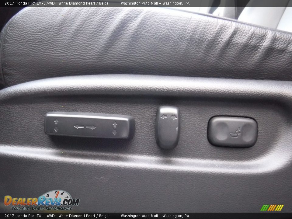 2017 Honda Pilot EX-L AWD White Diamond Pearl / Beige Photo #18