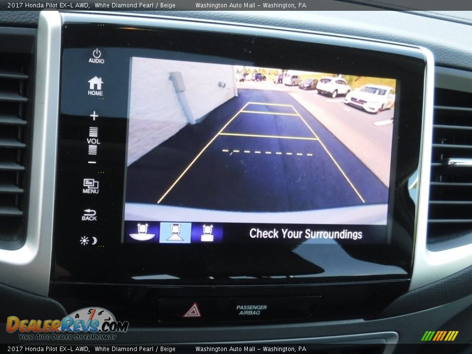 2017 Honda Pilot EX-L AWD White Diamond Pearl / Beige Photo #22