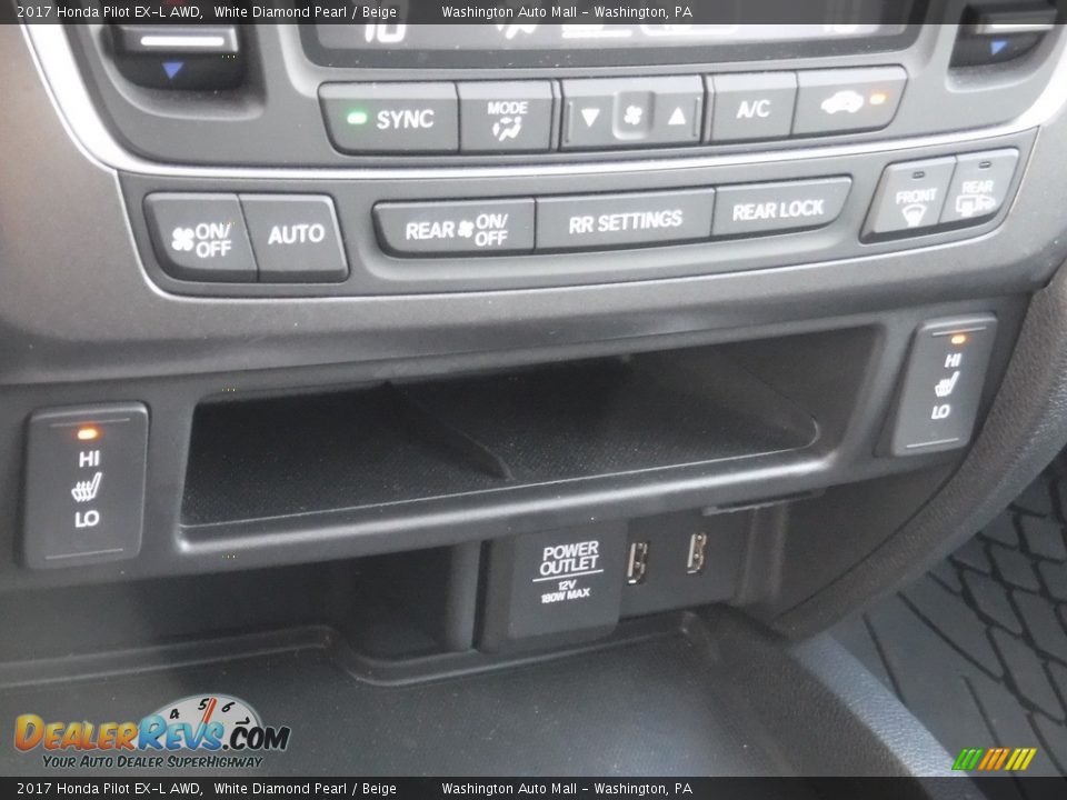 2017 Honda Pilot EX-L AWD White Diamond Pearl / Beige Photo #23