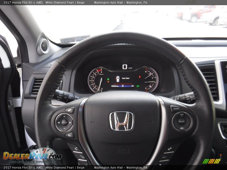 2017 Honda Pilot EX-L AWD White Diamond Pearl / Beige Photo #24