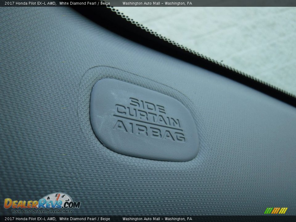 2017 Honda Pilot EX-L AWD White Diamond Pearl / Beige Photo #25