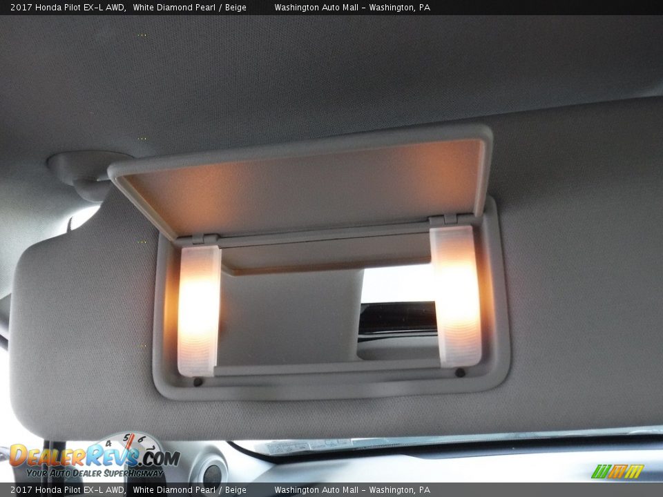 2017 Honda Pilot EX-L AWD White Diamond Pearl / Beige Photo #27