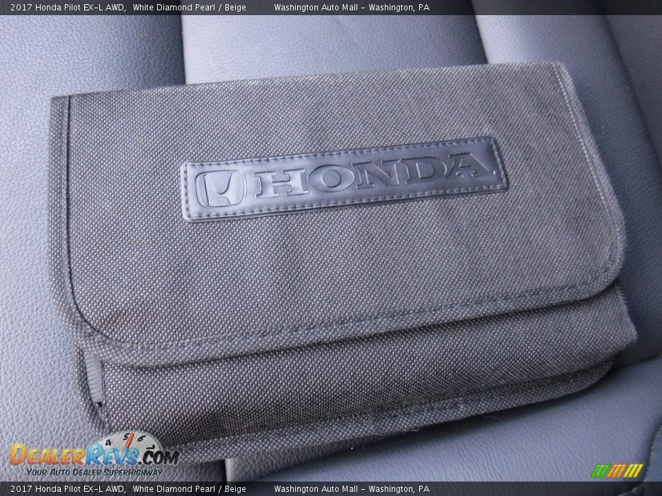2017 Honda Pilot EX-L AWD White Diamond Pearl / Beige Photo #32