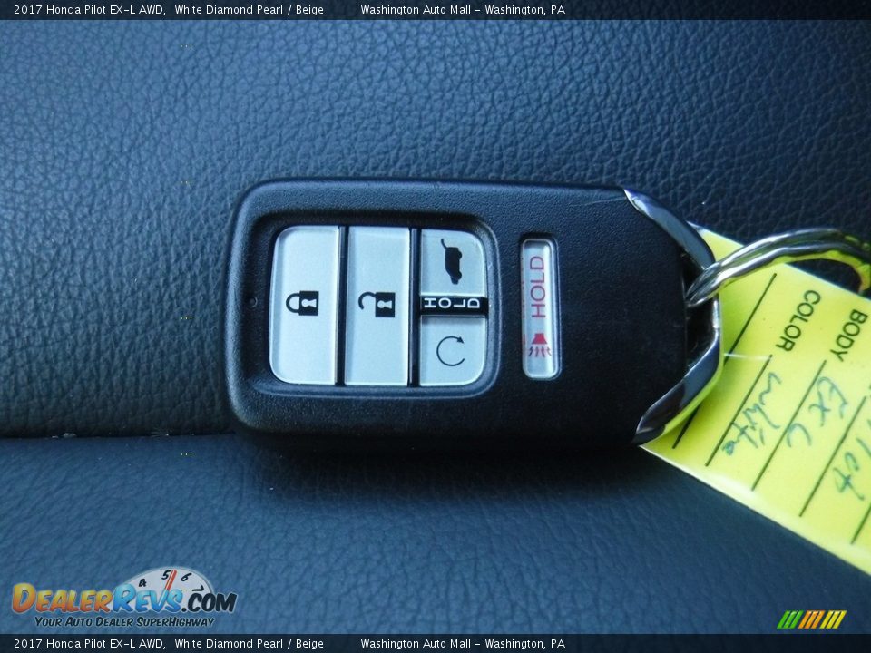 2017 Honda Pilot EX-L AWD White Diamond Pearl / Beige Photo #33