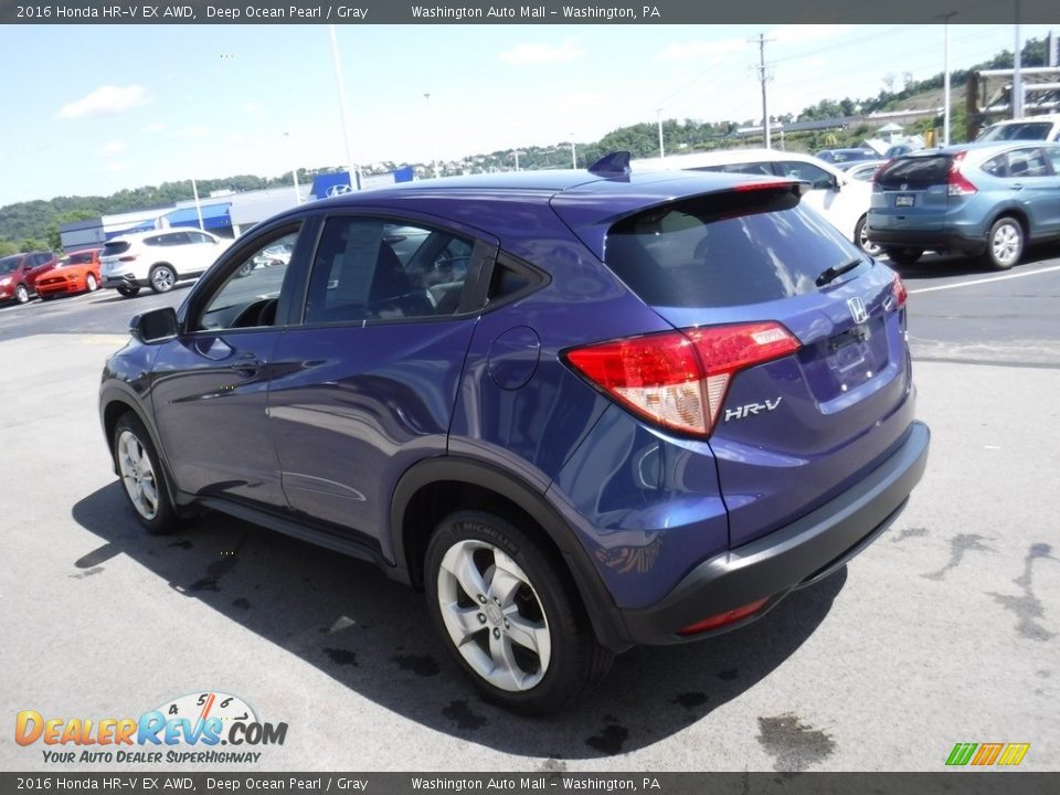 2016 Honda HR-V EX AWD Deep Ocean Pearl / Gray Photo #7