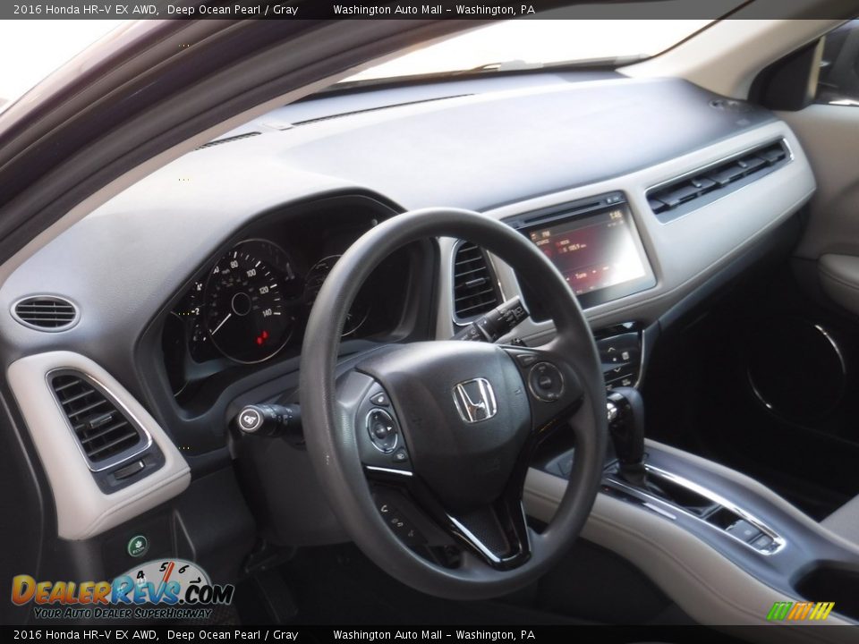 2016 Honda HR-V EX AWD Deep Ocean Pearl / Gray Photo #12