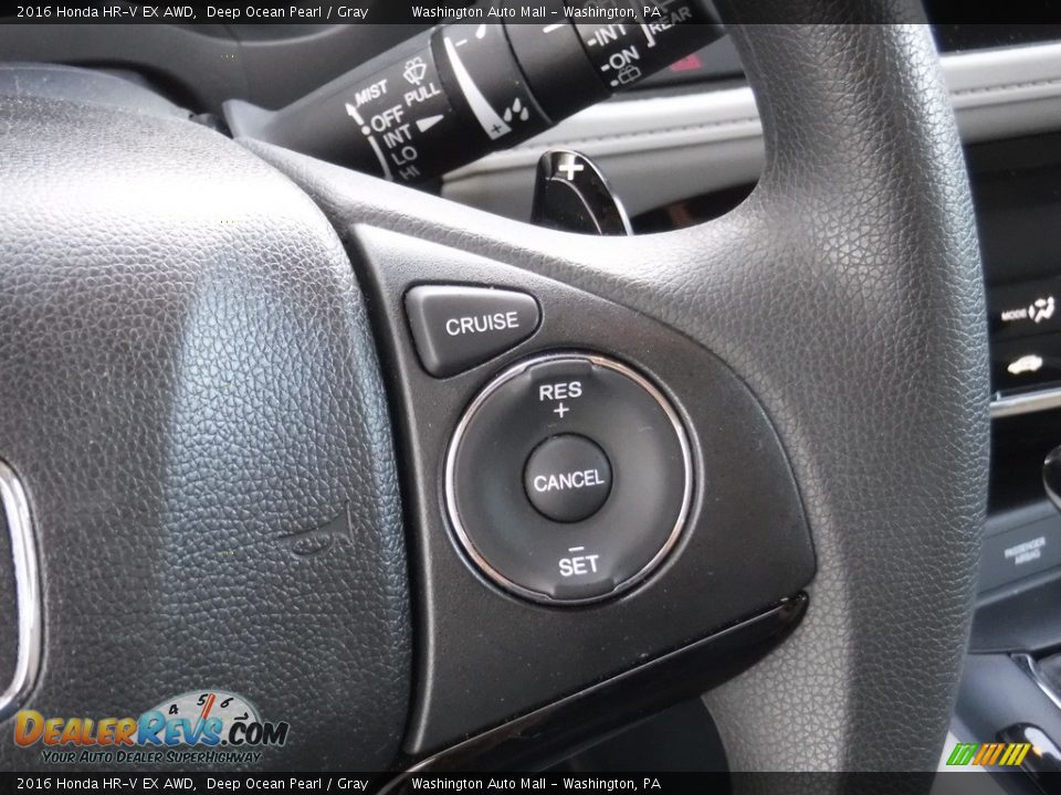 2016 Honda HR-V EX AWD Deep Ocean Pearl / Gray Photo #19