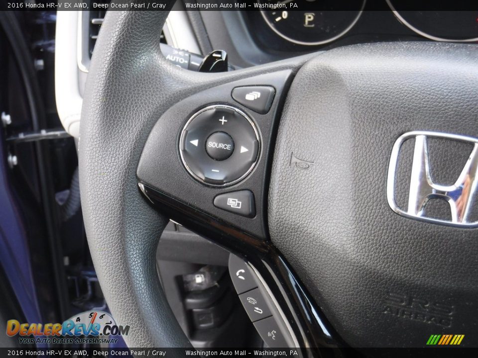 2016 Honda HR-V EX AWD Deep Ocean Pearl / Gray Photo #20