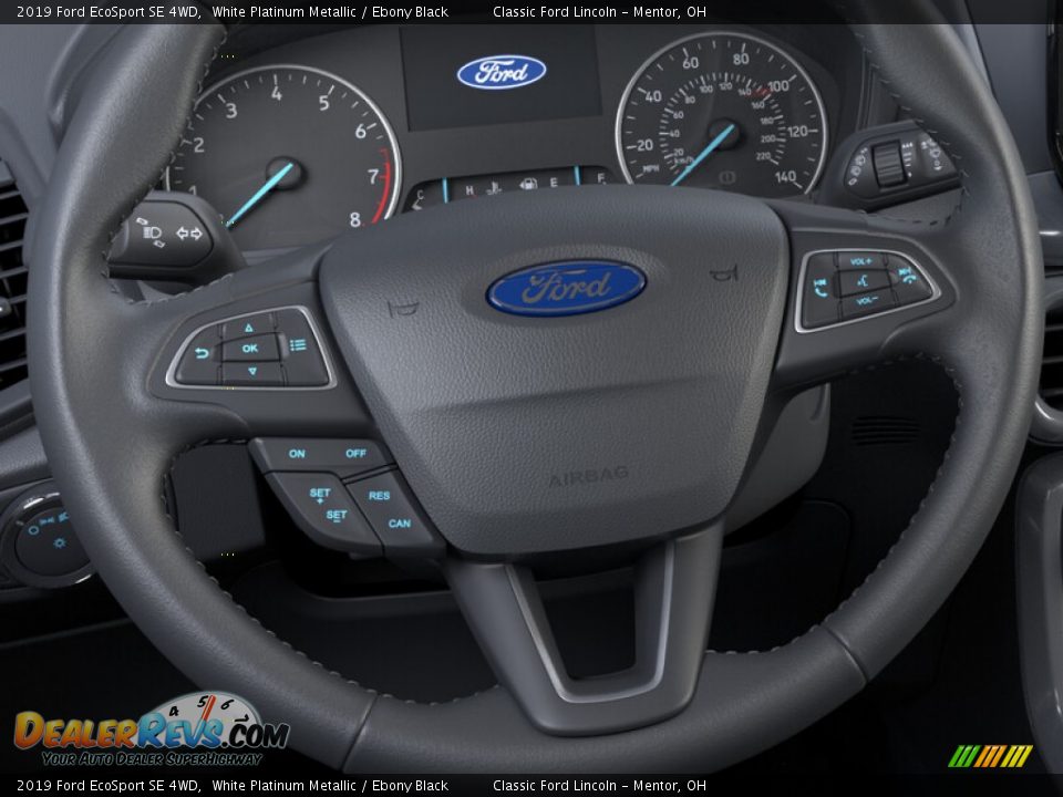 2019 Ford EcoSport SE 4WD White Platinum Metallic / Ebony Black Photo #12
