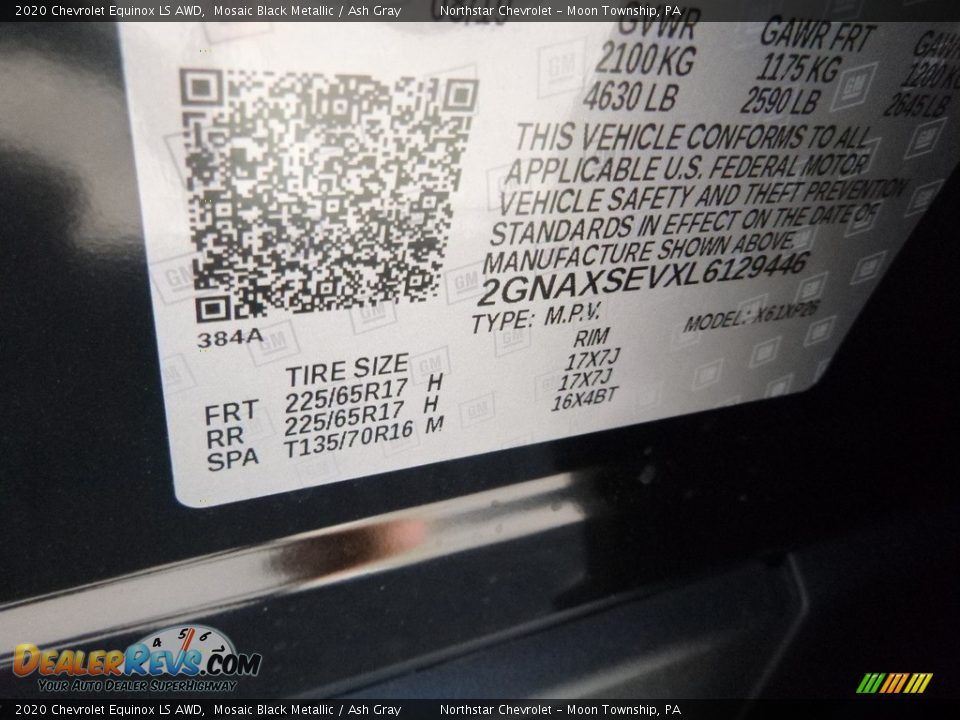 2020 Chevrolet Equinox LS AWD Mosaic Black Metallic / Ash Gray Photo #14