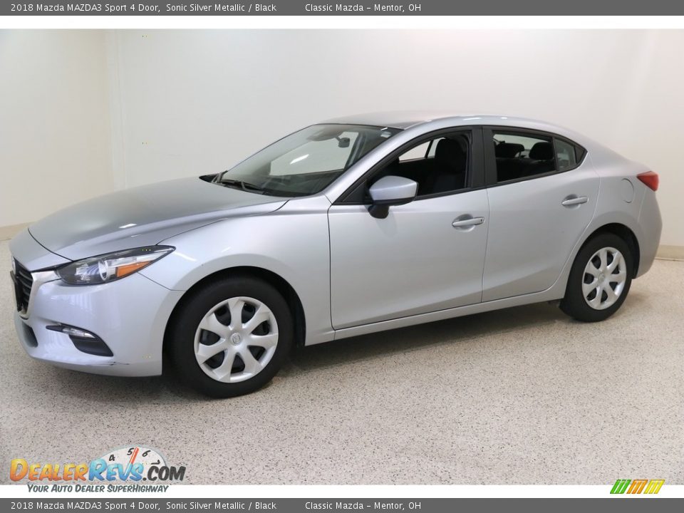 2018 Mazda MAZDA3 Sport 4 Door Sonic Silver Metallic / Black Photo #3