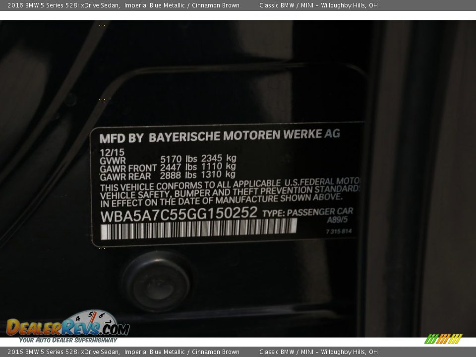 2016 BMW 5 Series 528i xDrive Sedan Imperial Blue Metallic / Cinnamon Brown Photo #21