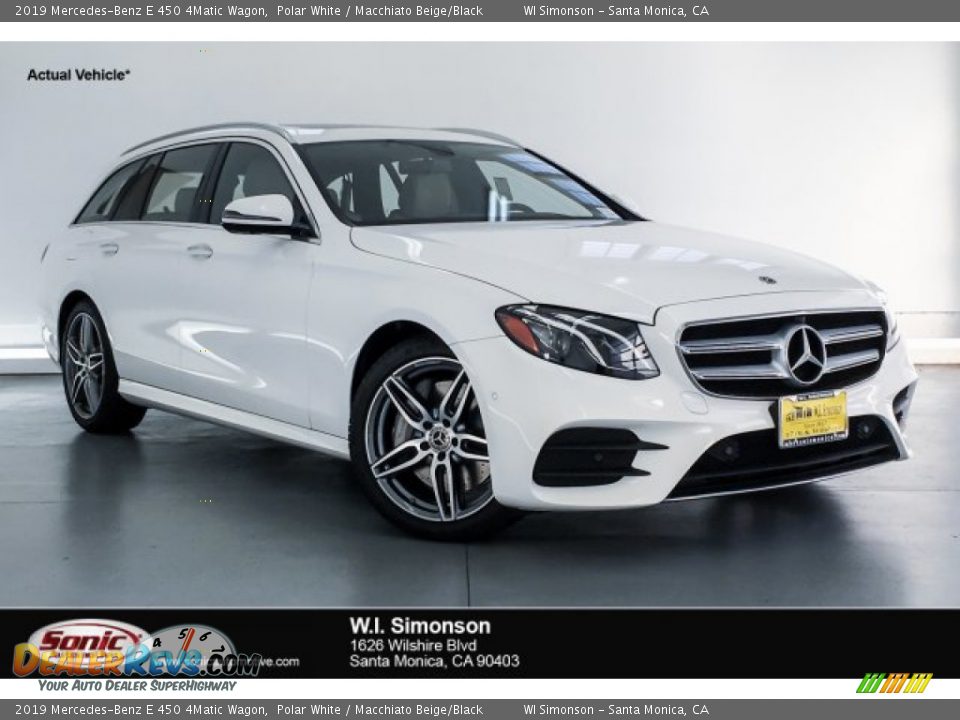 2019 Mercedes-Benz E 450 4Matic Wagon Polar White / Macchiato Beige/Black Photo #1